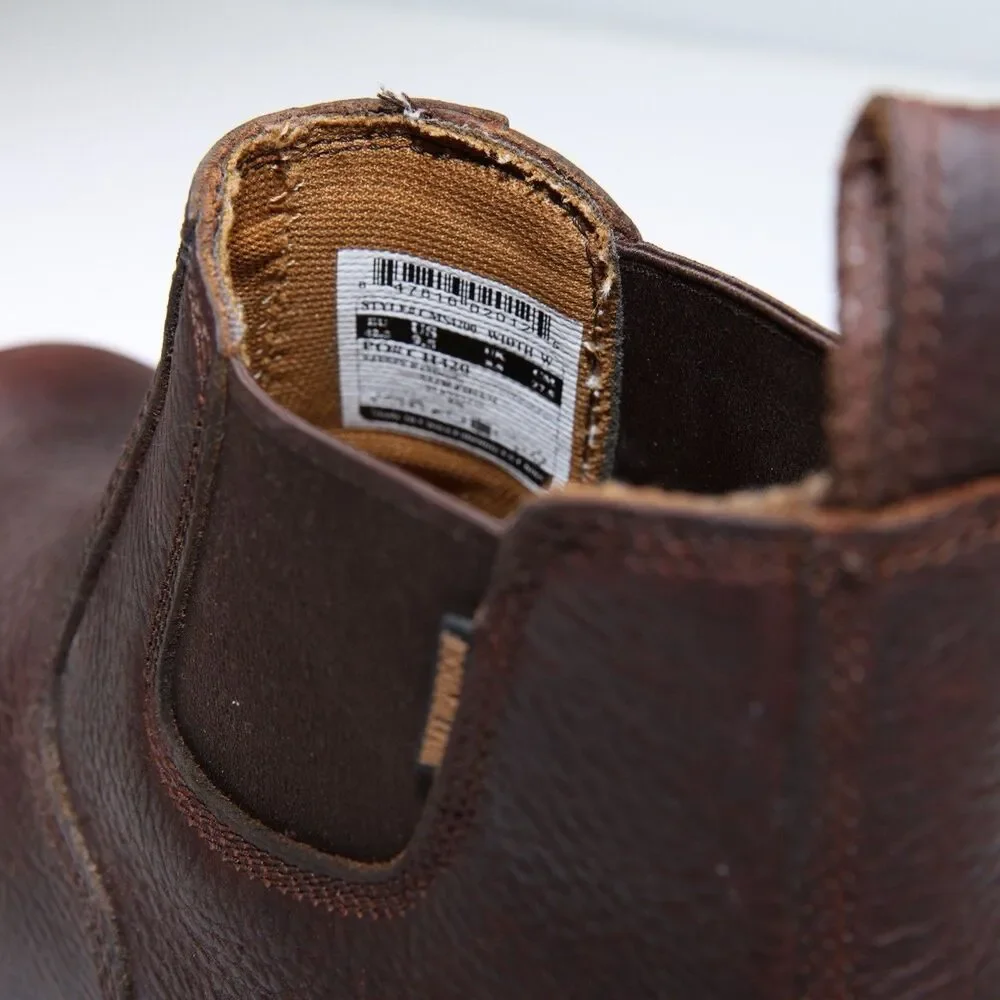 Carhartt CMS4100 Mens Waterproof Chelsea Work Boots 9.5 W Brown Leather Pull on
